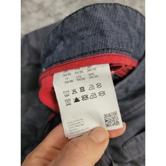 HUGO BOSS Maine1-10 Men Stretch Pants 36x35 Black Gray Straight FLAWED NO BUTTON - Picture 8 of 11